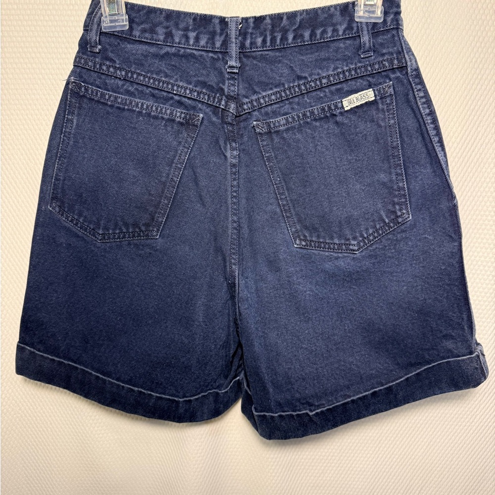 Bill Blass High-Waist Dark Navy Denim Shorts - Picture 2 of 8